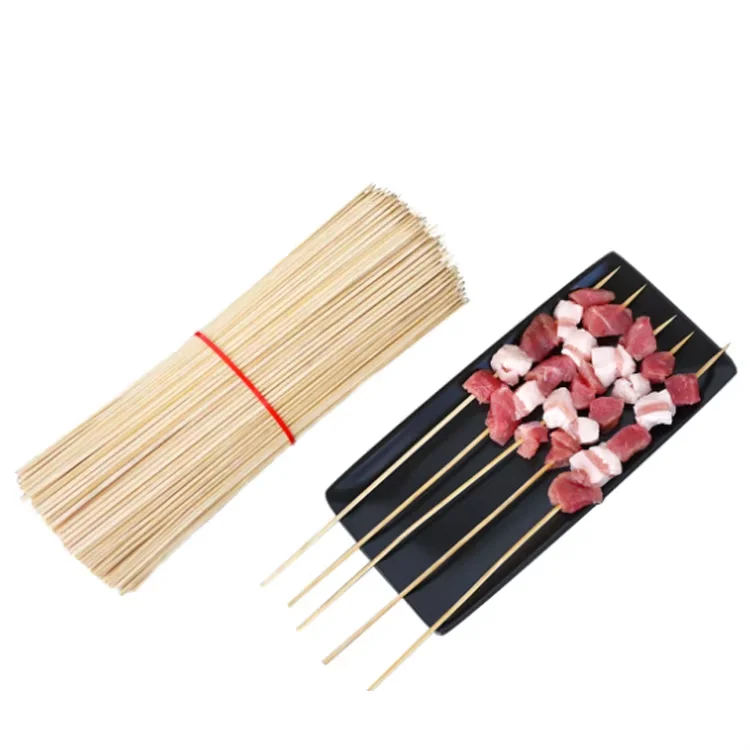 Hot sale natural customized round bbq grill chicken bamboo skewers