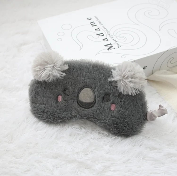 Super comfortable fabric plush eye mask for sleeping bear bunny stuffed animal eyeshade cute plush patch toy