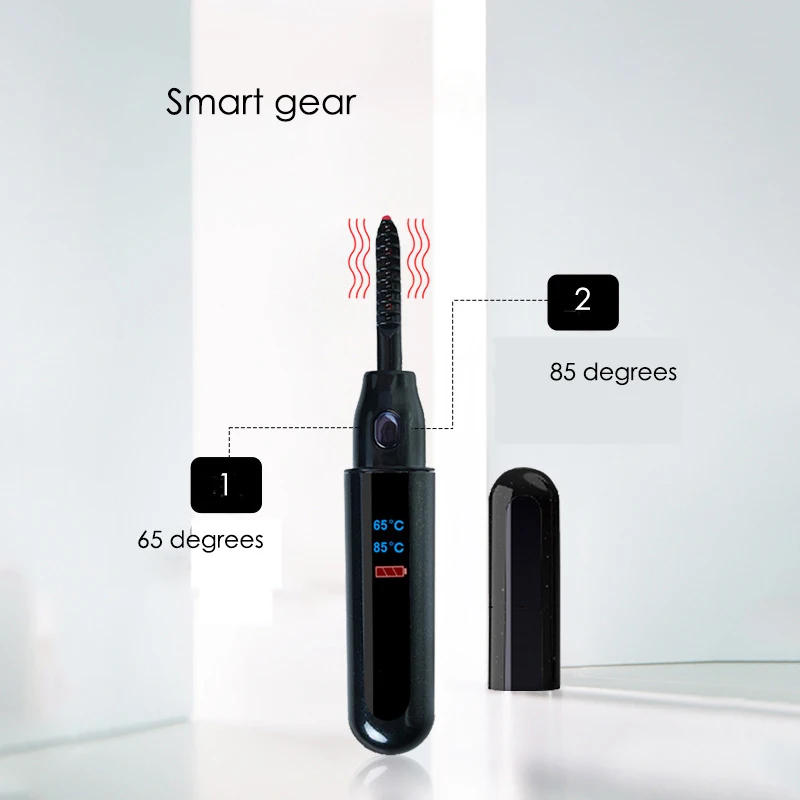 Heated Eyelash Curler,,Eyelash Curler with Comb Long Lasting Curled,Portable Electric Makeup Makeup Eye Lashes Brush