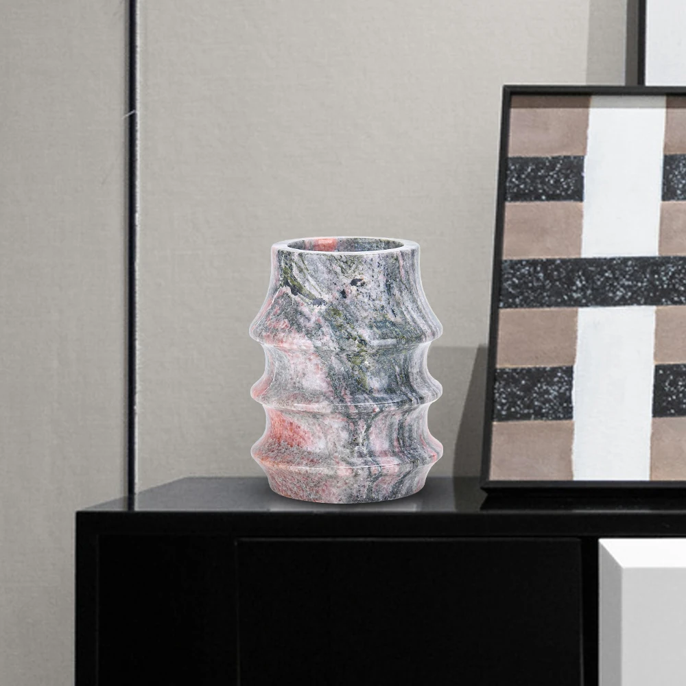 Nordic Modern Style Natural Marble Vase For Artificial Flowers And Fresh Flowers Table Flower Vase For Home Interior Decor