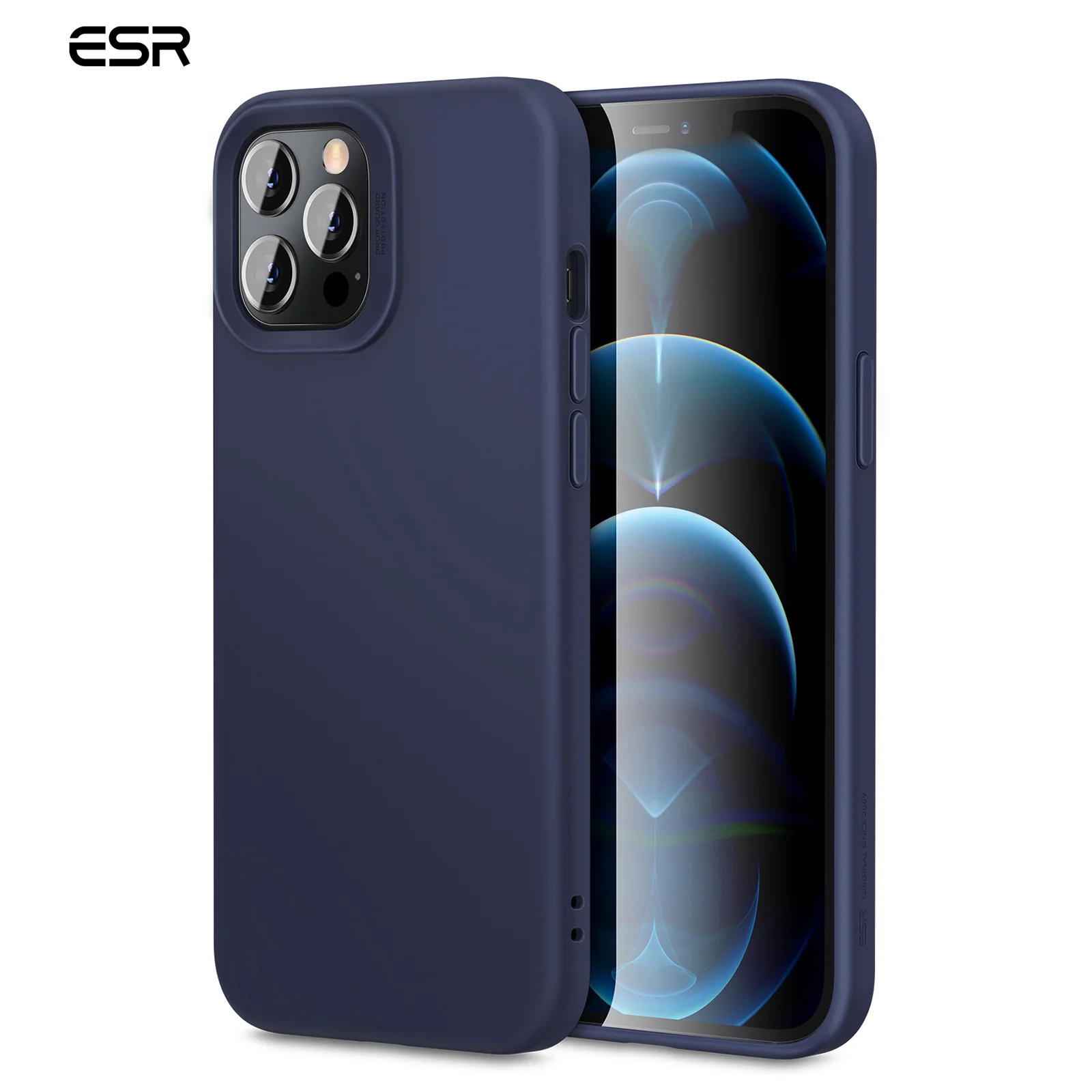 
ESR Cloud Soft Silicone for iPhone 12 mini case with fabric inside good comfort 