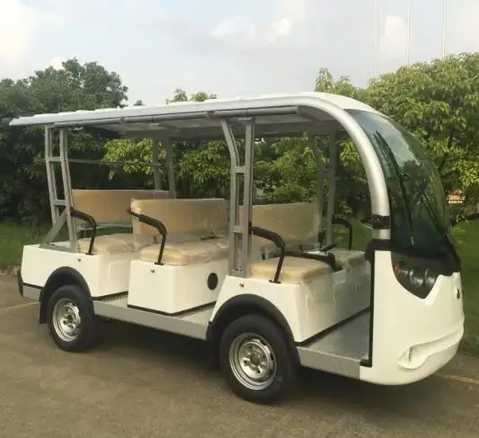 Luxury Electric Mini Electric Open Sightseeing Bus and Car 8 Passenger Shuttle Bus