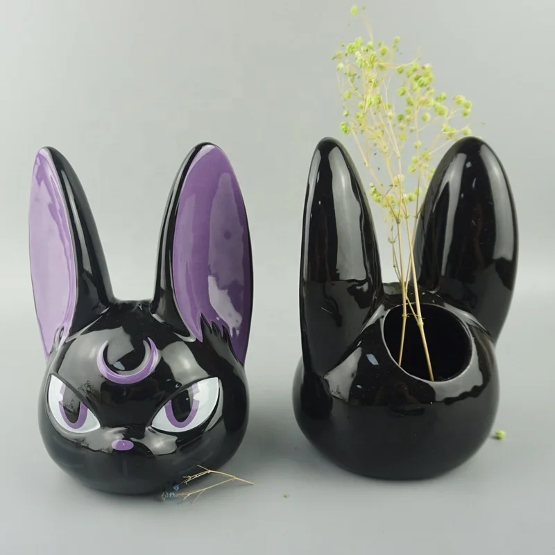 Funny Ceramic Vase Flower Arrangement Dry Flowers Simple and Creative Hydroponic Planter Halloween Series Desktop Ornaments