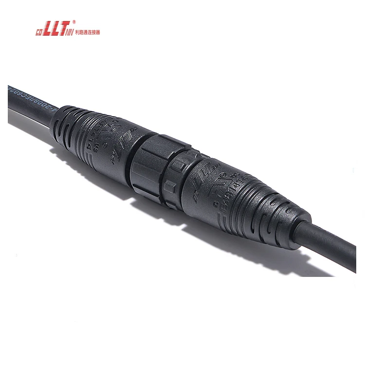 2+4pin LLT M12 circular power and signal waterproof street light connector 2pin 3pin 5pin
