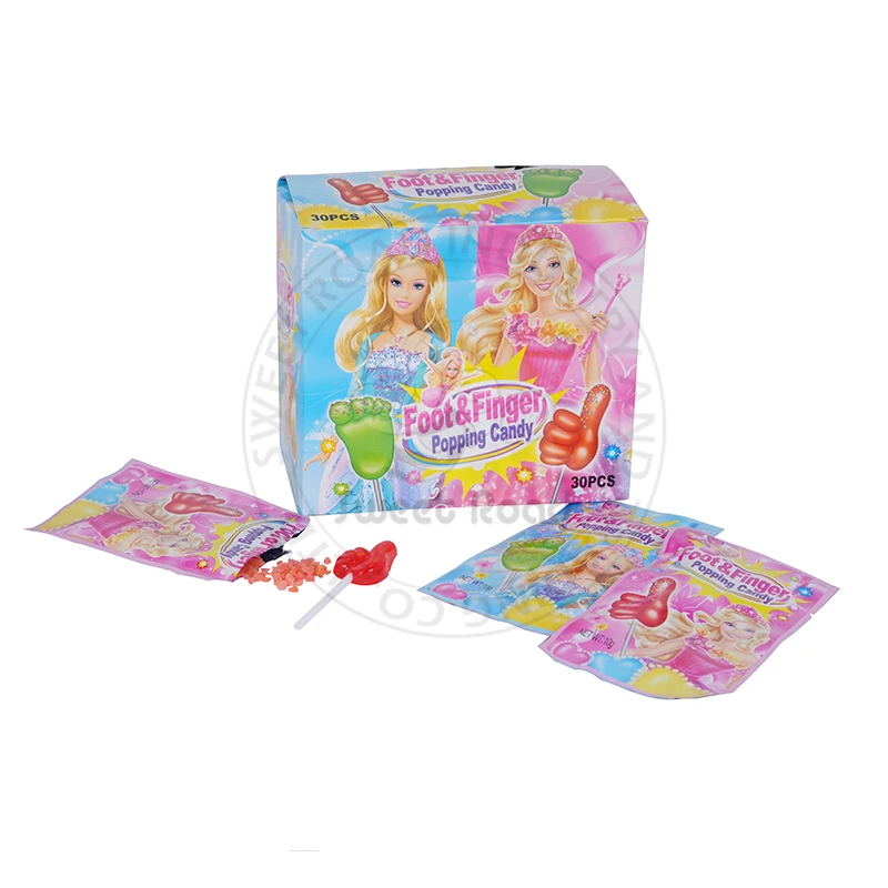 
Candy product Type Foot & Finger Shaped Lollipop Fun Popping Candy 