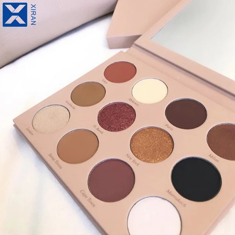 Custom Your Own Brand 12 Shades Eye Shadow Palette Wholesale Pressed High Pigment Matte, Shimmer And Metallic Eyeshadow