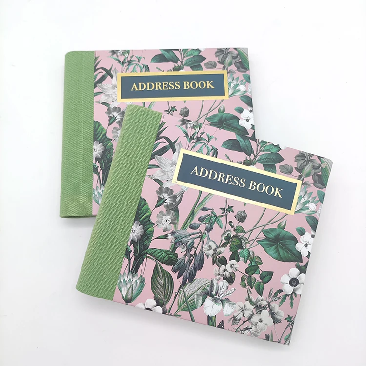 Custom Print Fabric Paper inner Spiral Daily Planner Notepad cute Hardcover Address Book