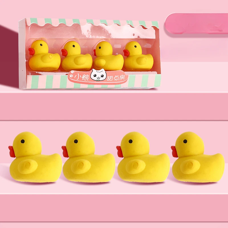 Cute Eraser Wholesale Creative Eraser Set Stationery Lollipop Sweet Shape Ice Cream Small Prize Rubber Gift Box