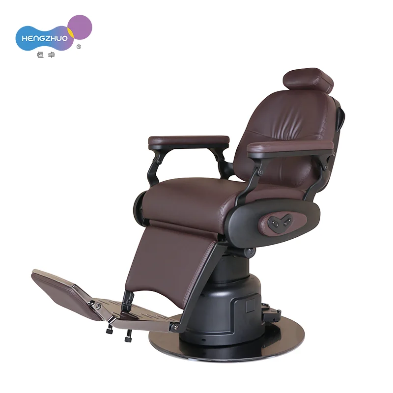 Electric Barber Chair for Beauty Salon and Hair Salon with Stainless Steel Metal Base and USB Port Rotatable  Hairdressing Chair