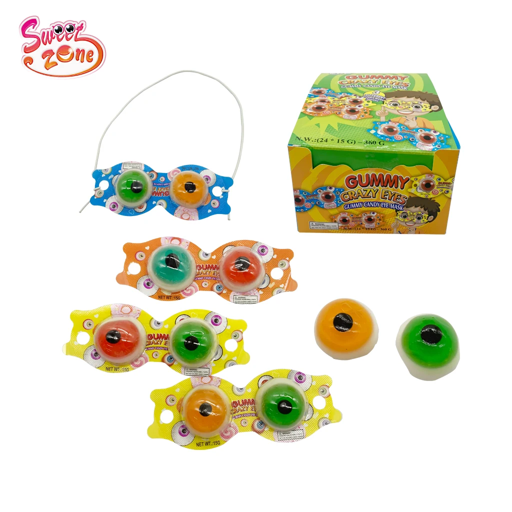 Eyeglass Shape Fruity Flavor Gummy Crazy Eyes Ball Gummy Jelly