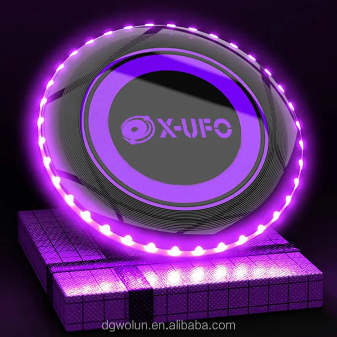 Светящиеся в темноте светодиодные игрушки из Фрисби, Заводские Надувные изделия на заказ, светодиодный свет, летающий диск