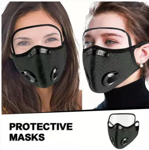 hot sell Outdoor cycling mask Five Layer Filter With Carbon Cloth Maskes Fashion Sport motorcycle face mask With Valve