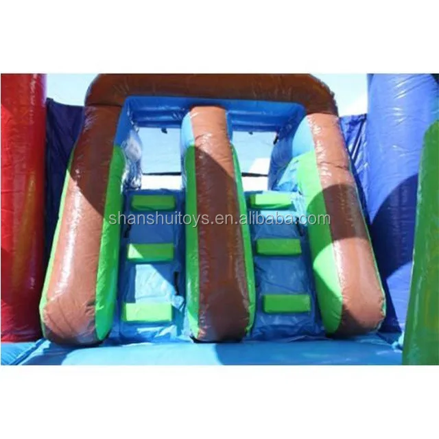 Customized Air bouncer with water slide inflatable trampoline inflated jumper house kids bouncer slide