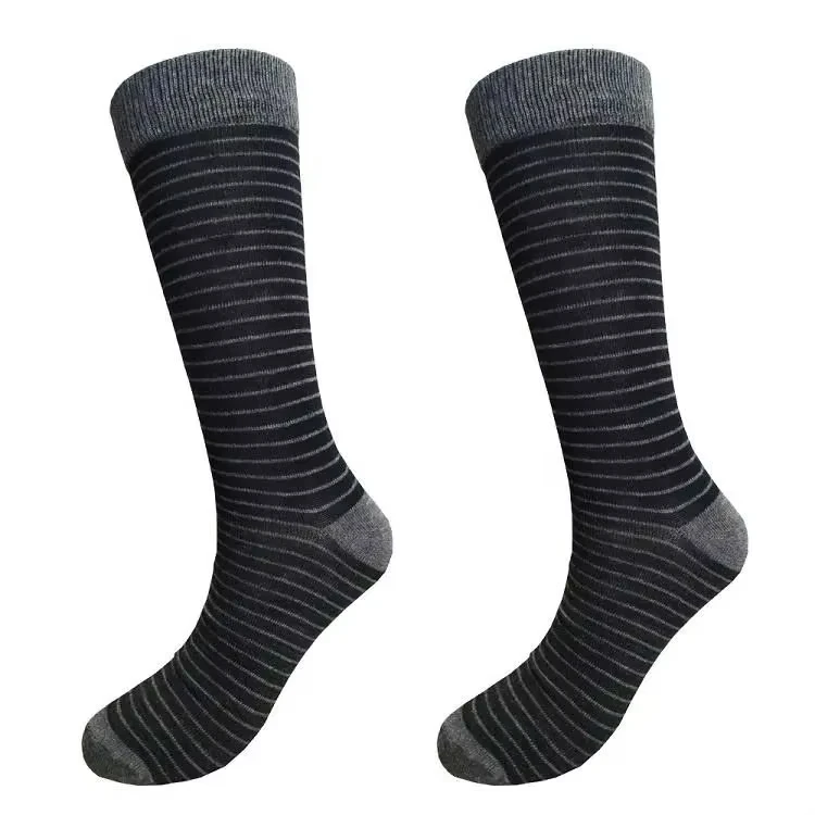 High performance crew socks 15-20mmhg bamboo silver mini stripe new dress socks oem for men