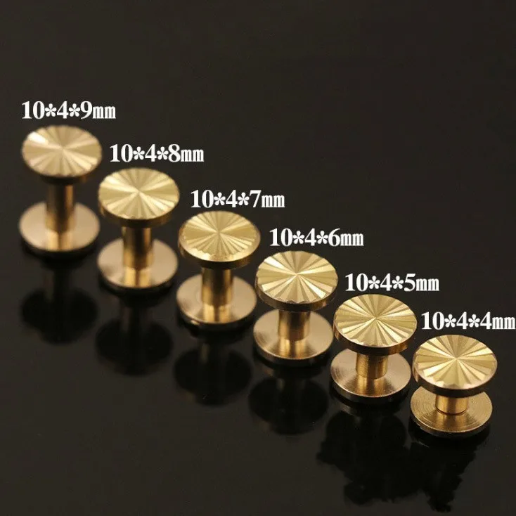 10mm Bags Hardware Handbag Decoration Solid Brass Studs Button Nail Buckles Rivet Screw