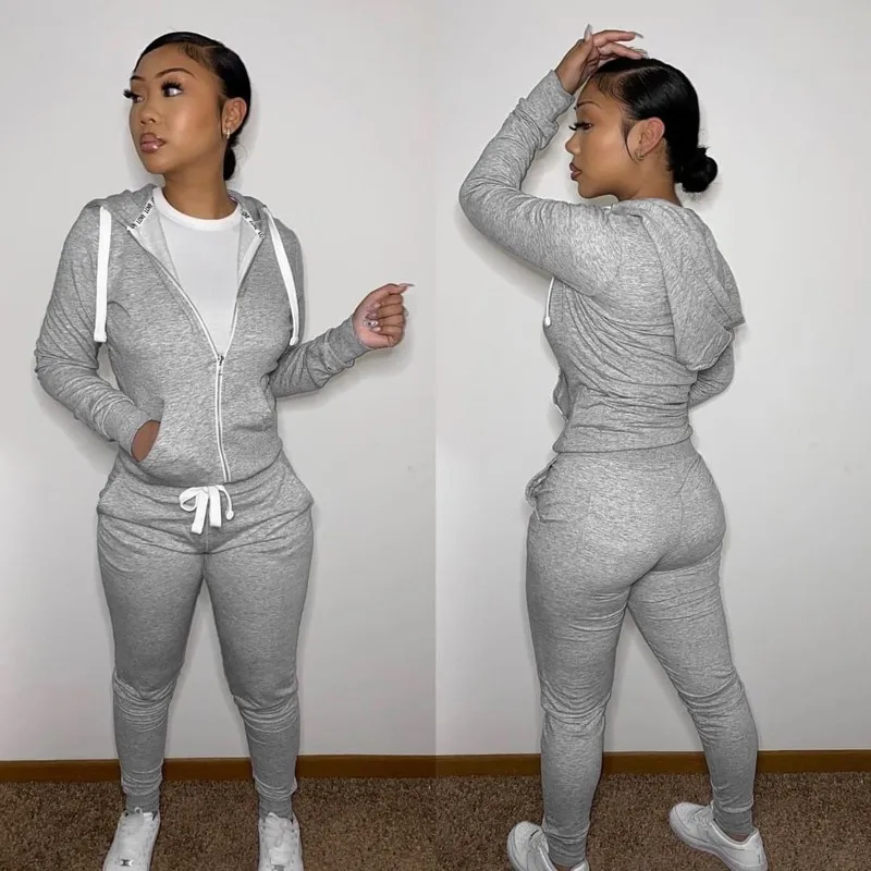 Winter Fall Set Woman Matching Sets Fleece Hoodies Sweatshirt Pants Sweatsuit Ladies Tracksuit 2 Piece Women Outfits B2035