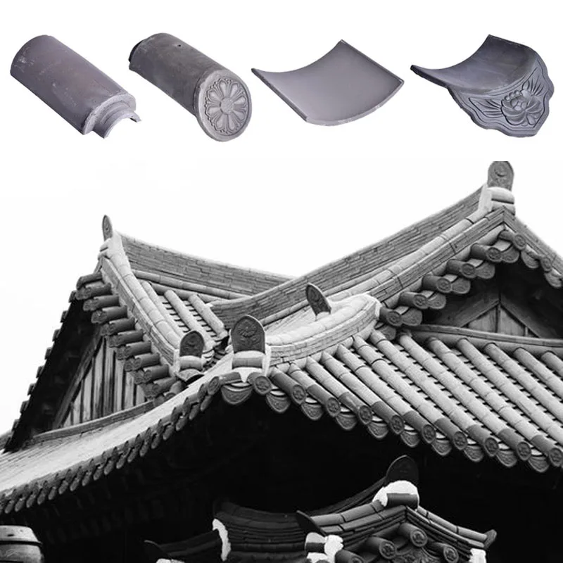 Japan clay buddhist temple roof tile roofing ridge accessories