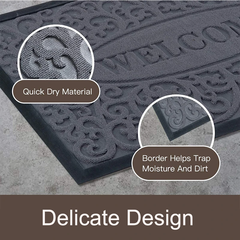 Custom Extra Durable Rubber Door Mat Non-Slip Floor Mats Luxurious comfortable welcome mats for front door