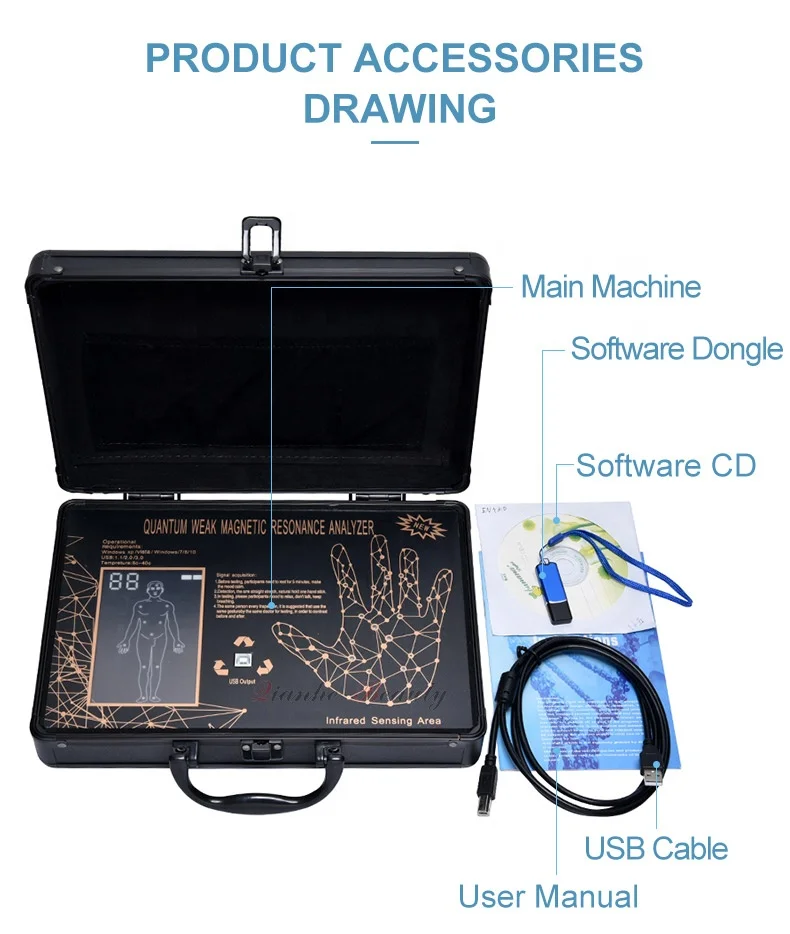 Hotsale 2023 version black Latest 6th generation quantum resonance magnetic analyser quantum body analyzer