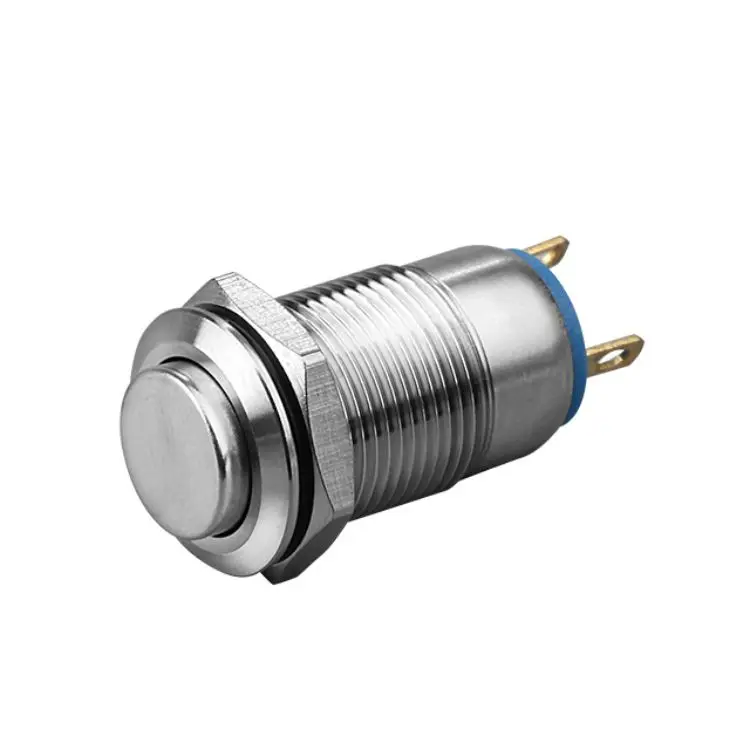 12mm thread diameter piezoelectric switch waterproof IP65 instantaneous switch piezoelectric damage proof metal button