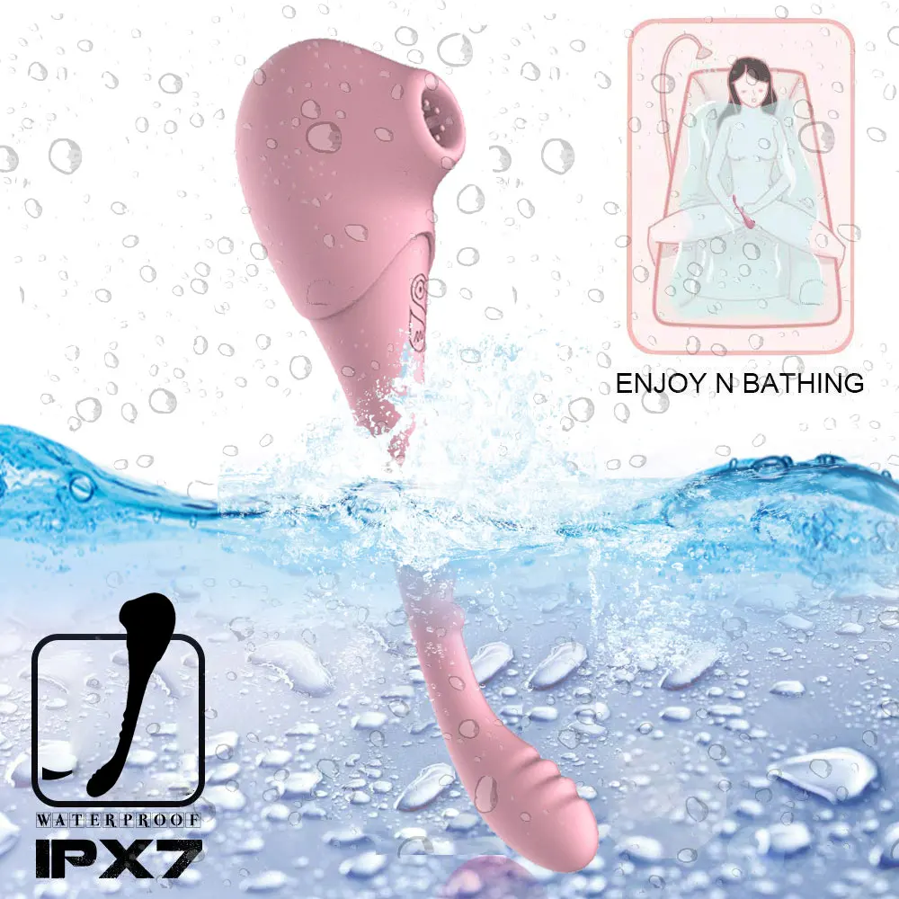 2 in 1 Electric Sex Toy Bendable Lipstick Vibrator G Spot Clitoris Nipple Sucking Flapping Egg Vibrator For Women Sexual Toy