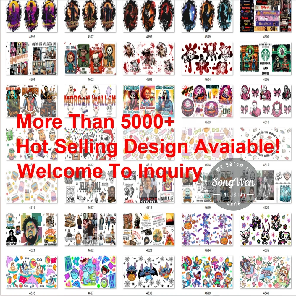 Good Price custom uv dtf transfers for cups wrap uv dtf cup decals transfers christmas uv dtf cup wrap transfers 16oz 24oz lib