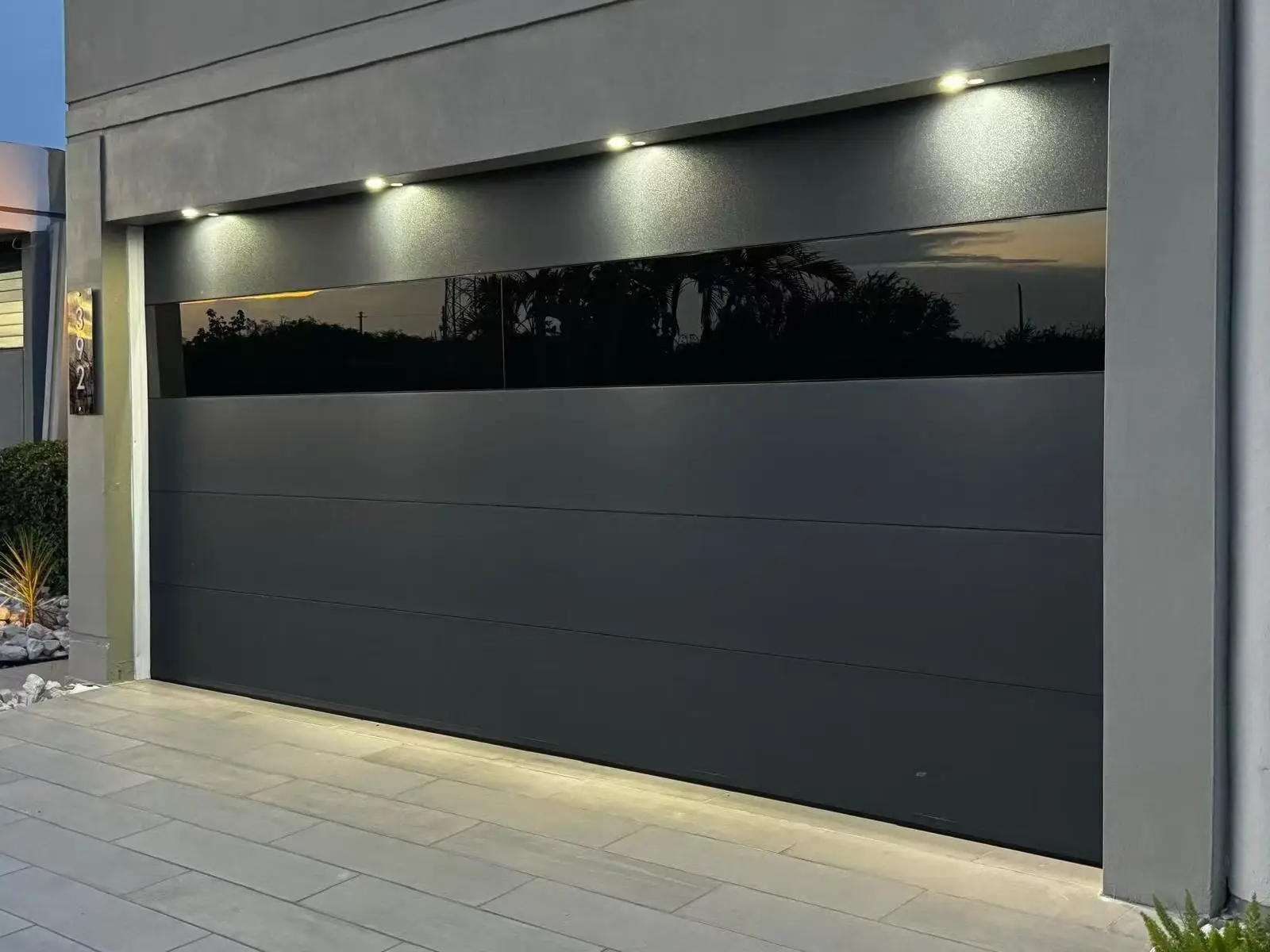 CHI Modern Smart Aluminum Garage Doors Stainless Steel Garage Door Black 10 X 8 Garage Door for House