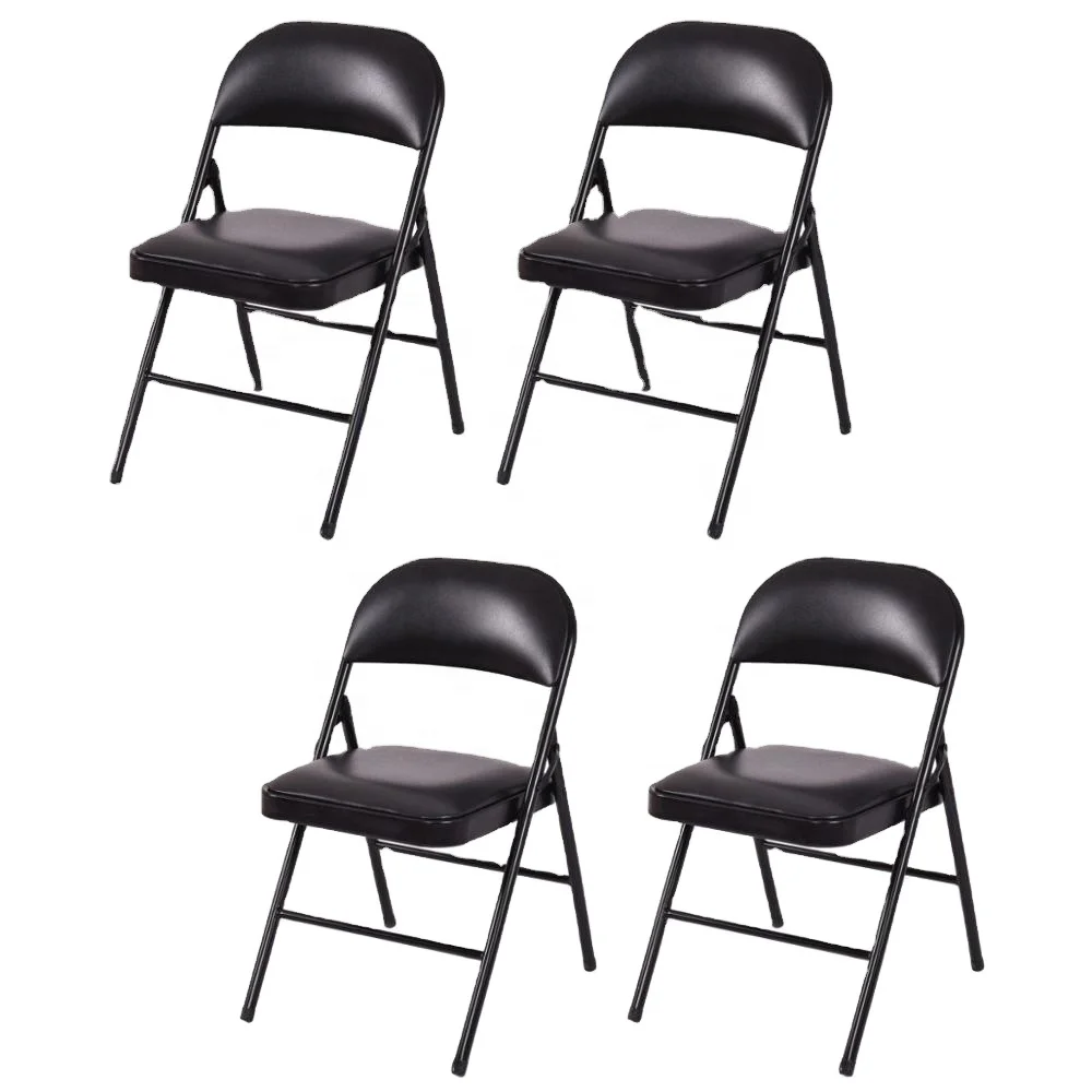 China Wholesale Meeting Room Office Furniture PU Seat Folding Chair Foldable chair  for Home Garden Banquet Reception School