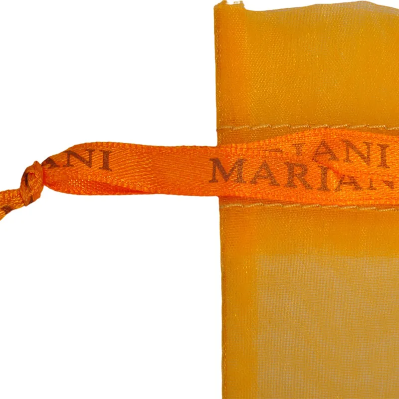 Индивидуальные прозрачные подарочные пакеты на шнурке, органза, мешочки для ювелирных изделий, сумка на шнурке с логотипом на ленте