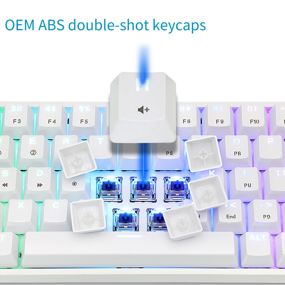 
GK61 SK61 colorful office hot swappable portable backlit computer 60 percent gaming mechanical keyboard 