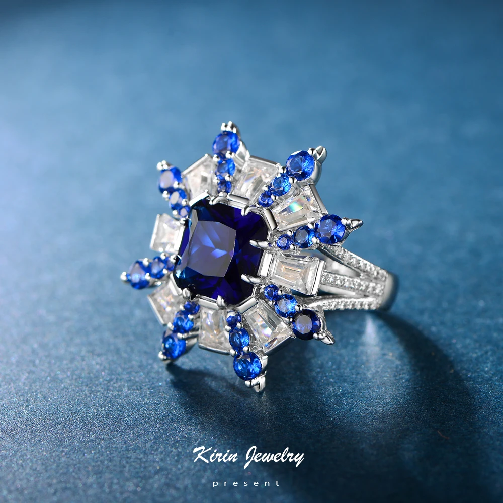 Zircon Ring Green White Zircon Stone for Women Gemstone Rings 925 Sterling Silver Kirin Jewelry Rhodium Plated Gypsy Setting