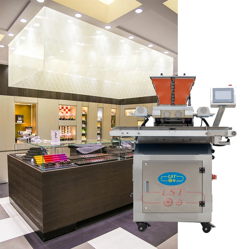 LST  one shot chocolate depositing machine center filling chocolate making machine