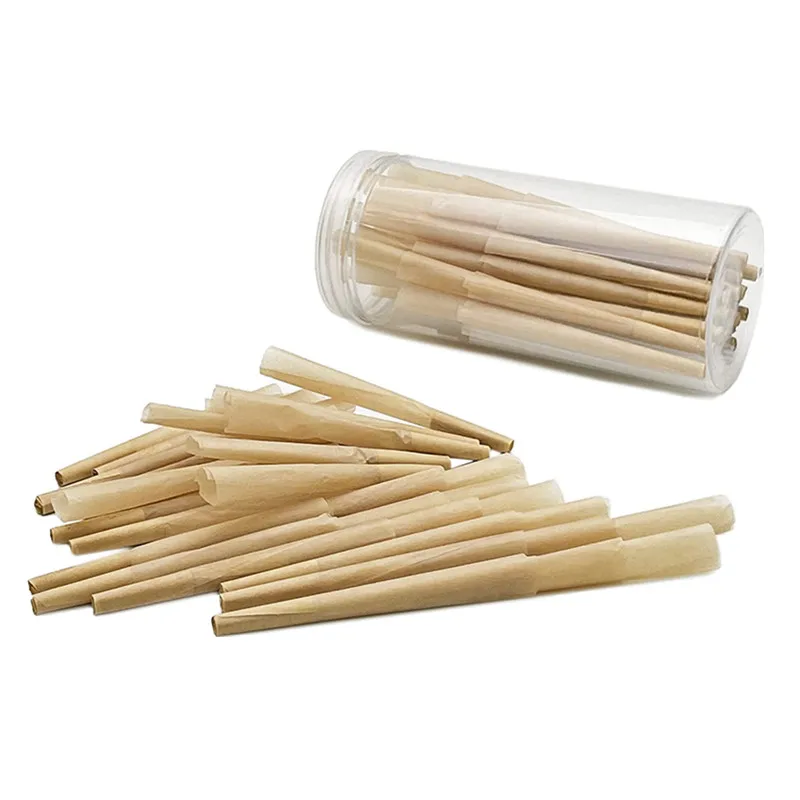 Custom Size Natural  Brown Unbleached Unrefined Fibers Organic Pro Rolled Cones Cigarette Hemp Smoking Rolling Paper With Tips