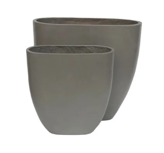 2023 Good price Tall oval concrete planter flower pot for wholesale
