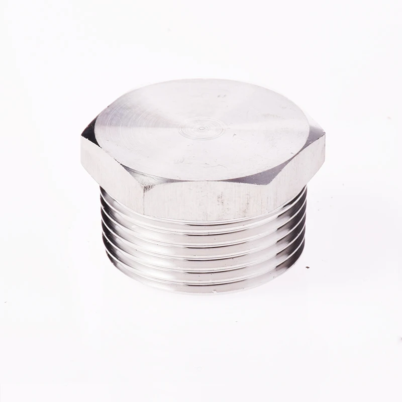 Lebria 304 stainless steel hexagon flange face plug with side pipe plug water pipe plug metric inch system  high quality
