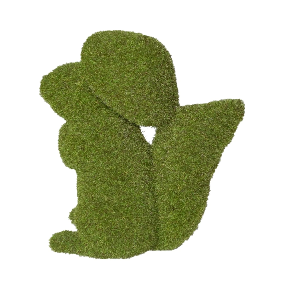 Wholesales Animal Statue Resin Garden Green Moss Sitting Squirrel Statue  with Mushroom Spring  Figure