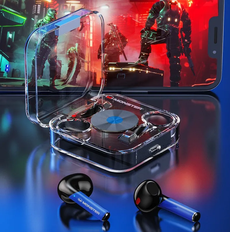 Factory Oem Gaming True Wireless Mini Tws Blue tooth Earphones Headphones With Mic Stereo Tws Wireless Sports Earphone
