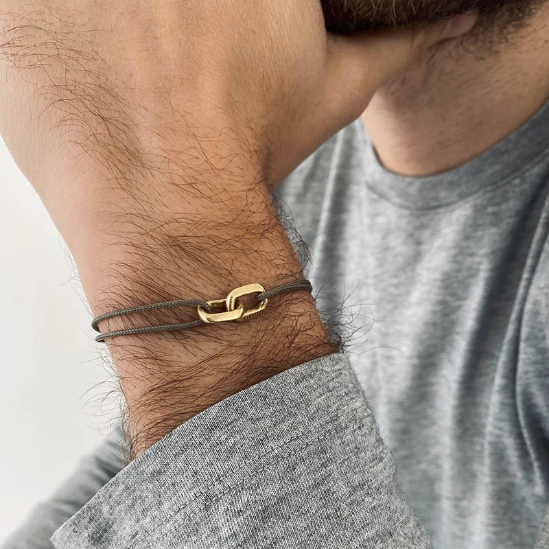 Fashion cool man bracelet S925 sterling silver cord bracelets for mens jewelry