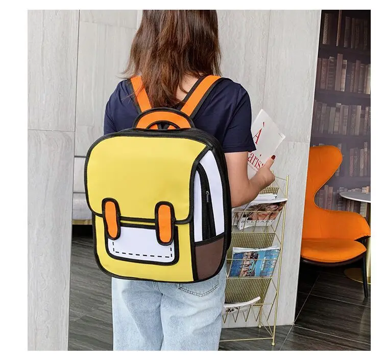 Multi-Function Student Backpack Kids Schoolbag 3D Bag Cartoon Bags 2D Backpack