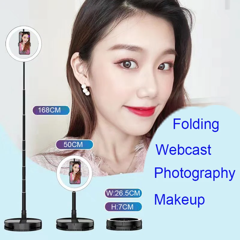 Foldable 10 inch LED Ring Light for Makeup Photography Video