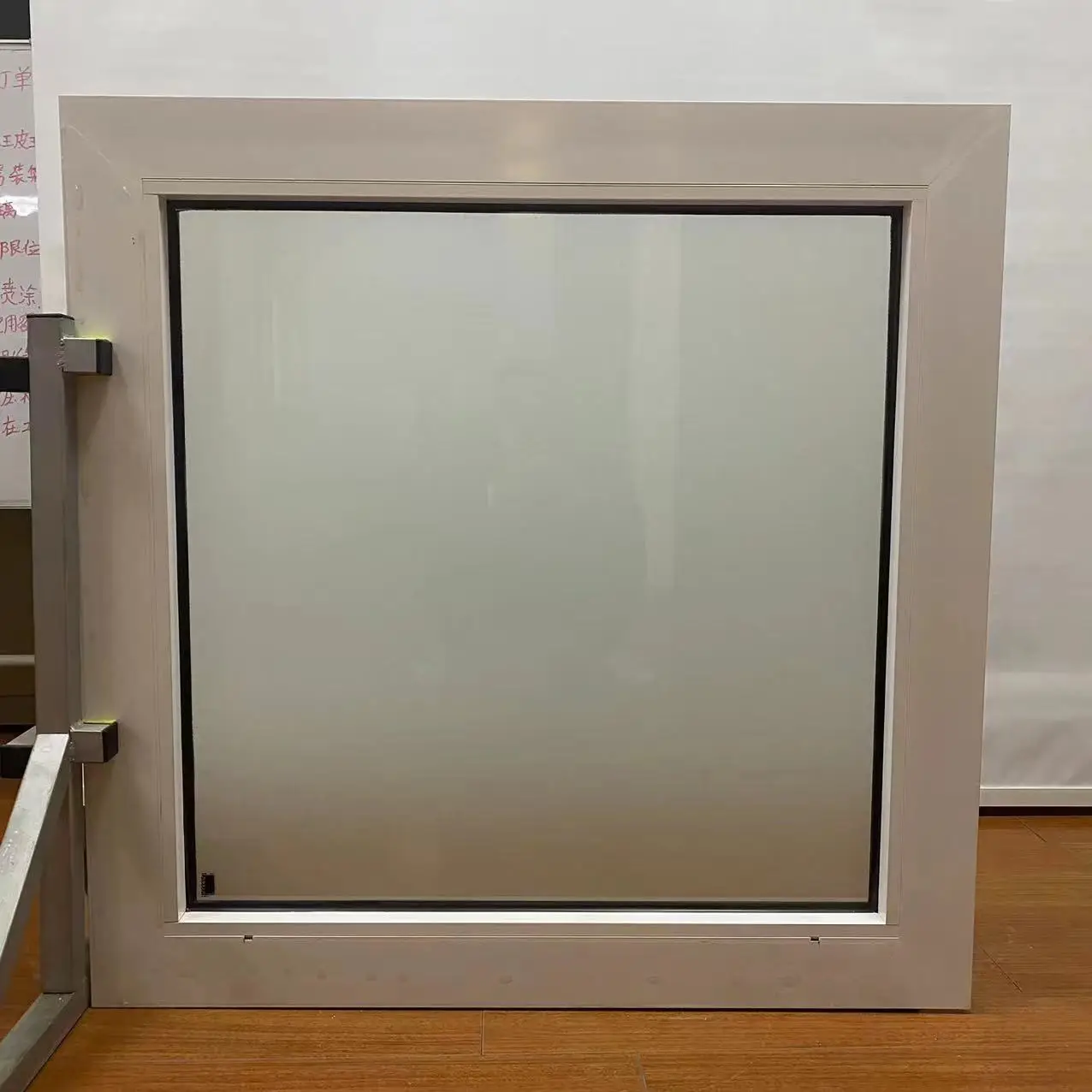 Wood Color Aluminium Frame Glass Corner Window Corner Butt Joint Glass Window  Glass Design