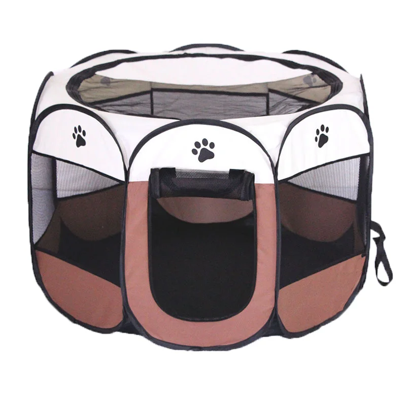 Foldable Pet Tent Dog Octagonal Pet Enclosure Tent Kennel Oxford Cloth Outdoor Pet Cats Nest Folding Kennel Tent Dog Cage