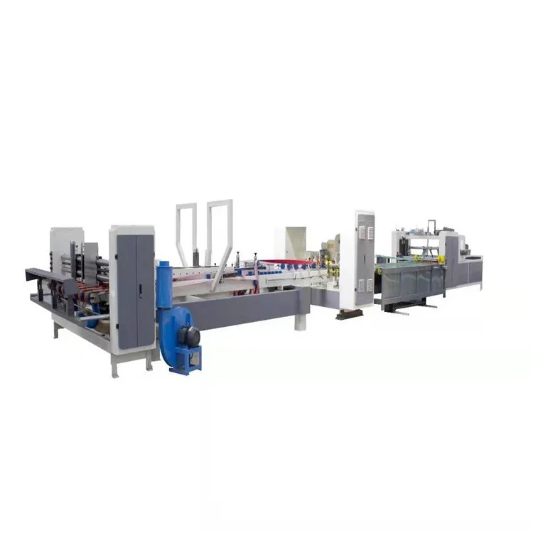 Automatic Carton Making Machinery Corrugated Paper Cardboard Box Folding Gluing Stitching Machine