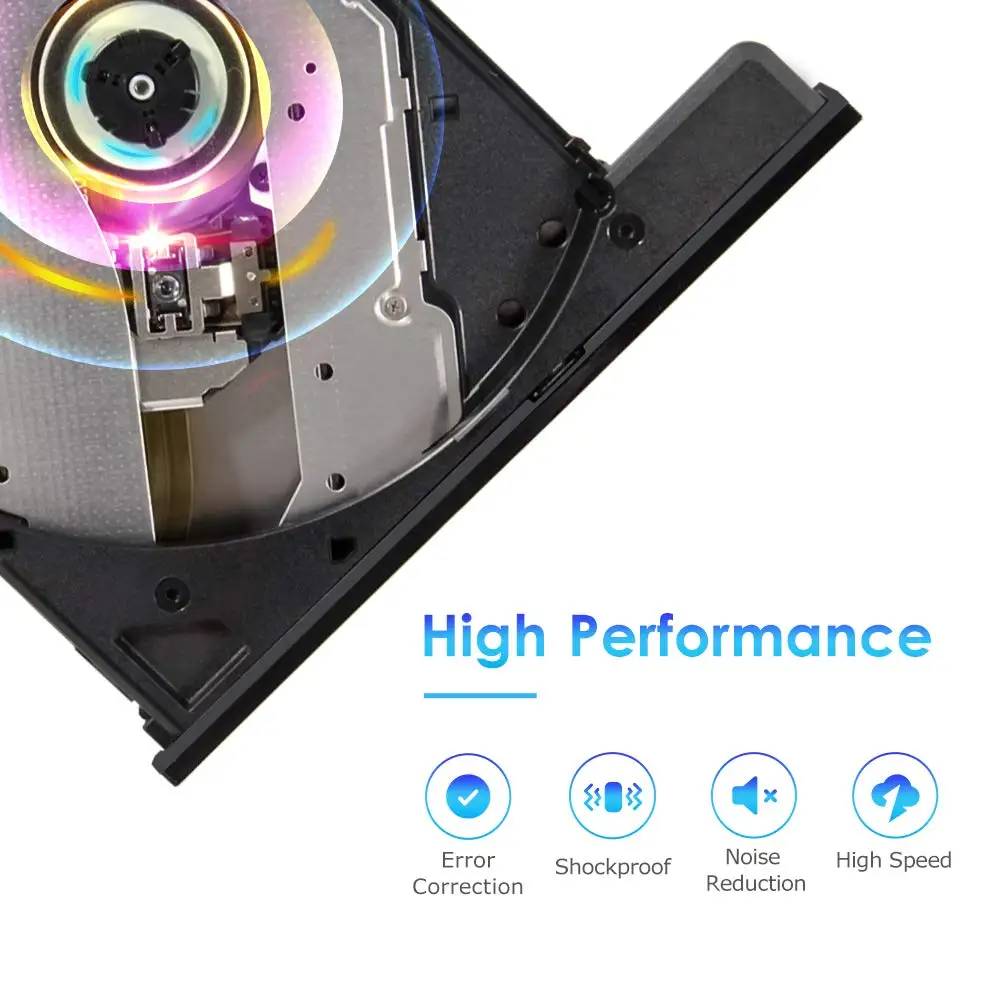 
Raycue External CD / DVD Player Drive USB 3.0 CD Rom Disk Reader & Burner USB DVD player External DVD Burner 