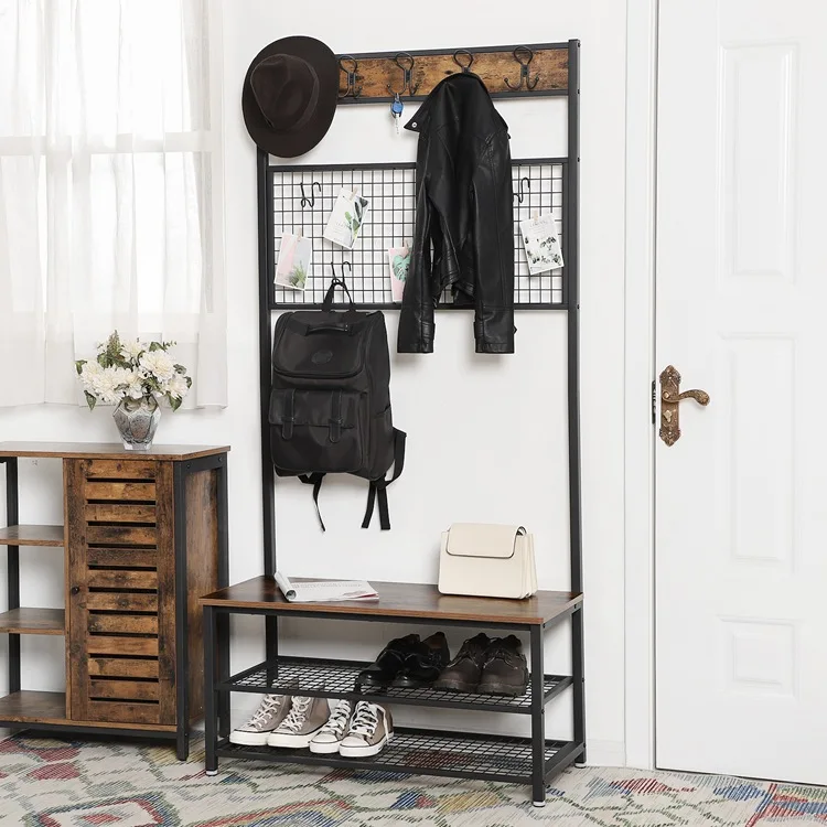 Living Room Entryway Easy Assembly Coat Shoe Rack Stand Modern design bedroom coat rack