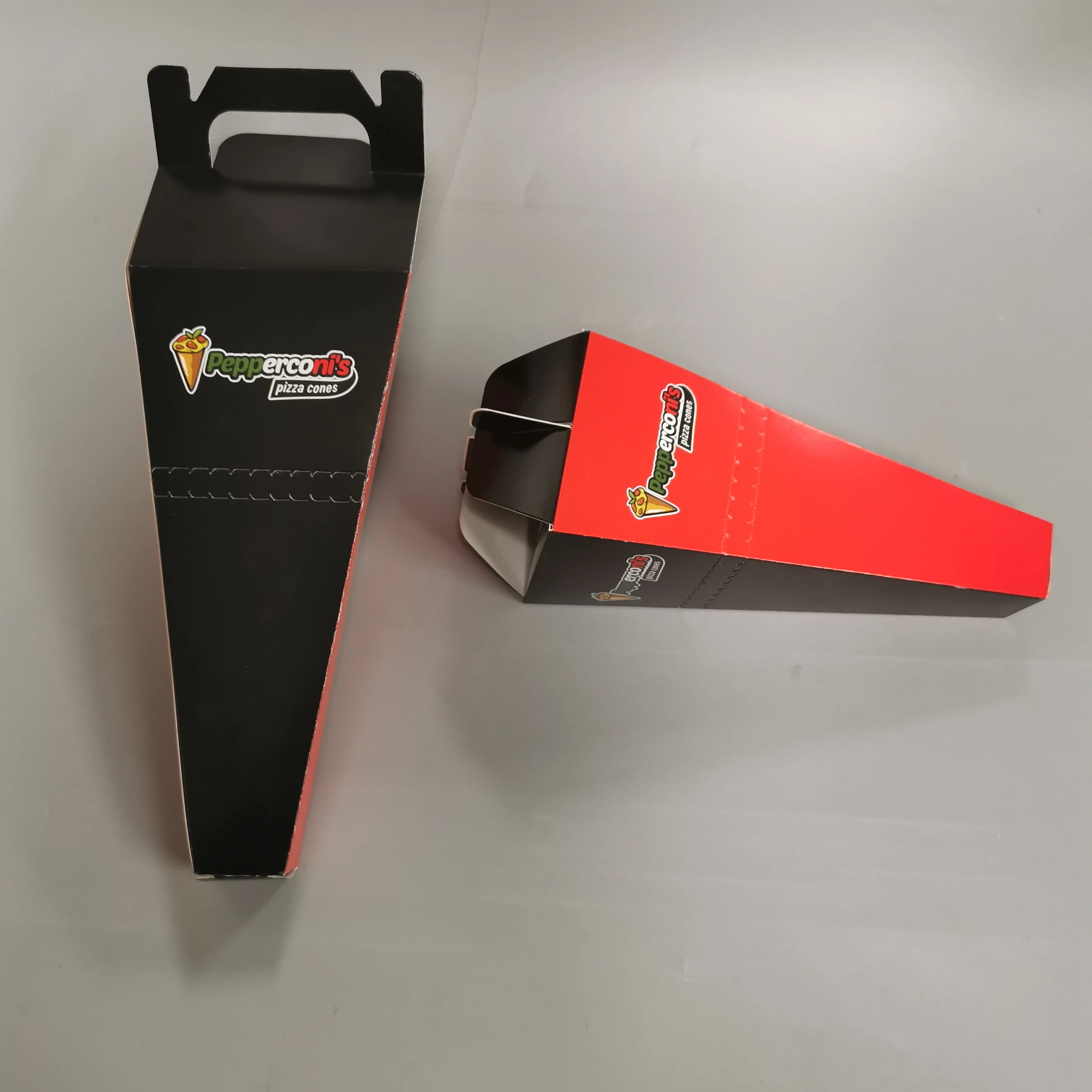 Custom disposable pizza carton box take away fast pizza cone food boxs packaging container