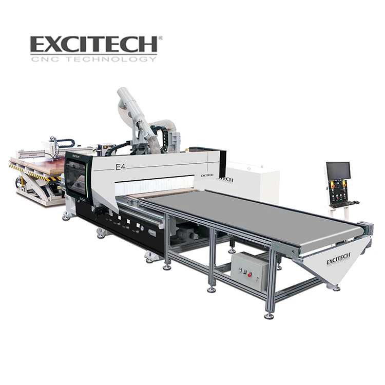 Auto load and unload nesting router multiple head drilling for cabinet