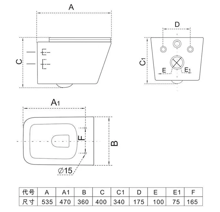 Hot Selling Sanitary Ware Ceramic European Wall Hanging Cheap WC White Wall Mounted Toilet
