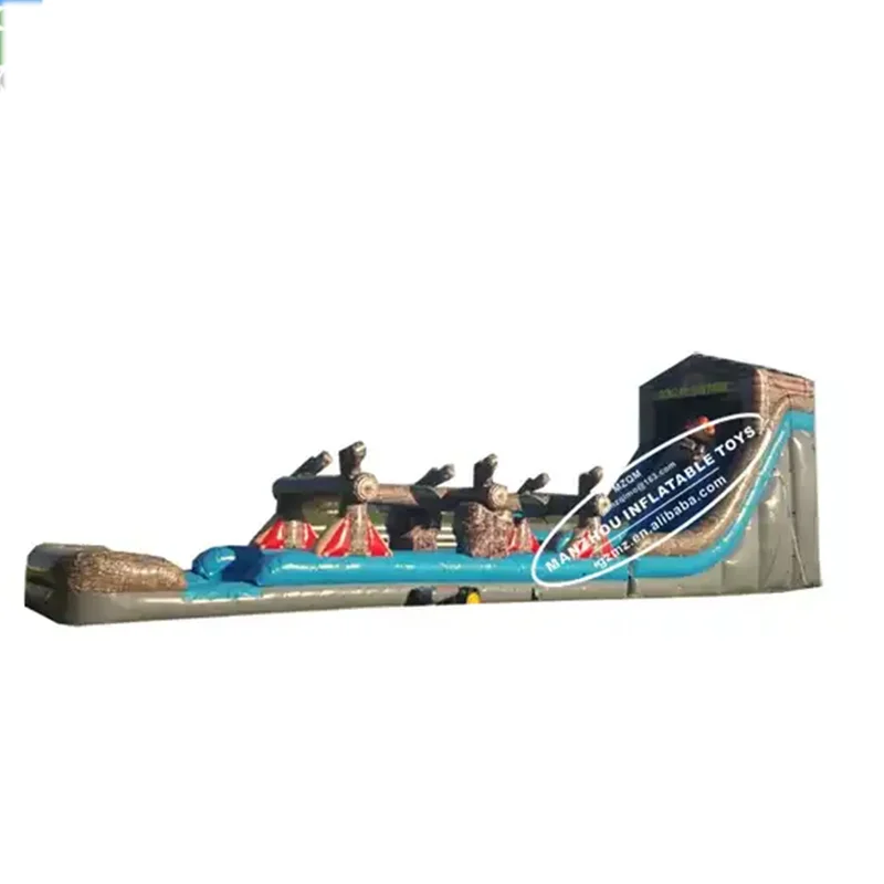 Giant Log Mountain Inflatable Two Lane Water Slides With Pool Slip N Slide For Kids Adult