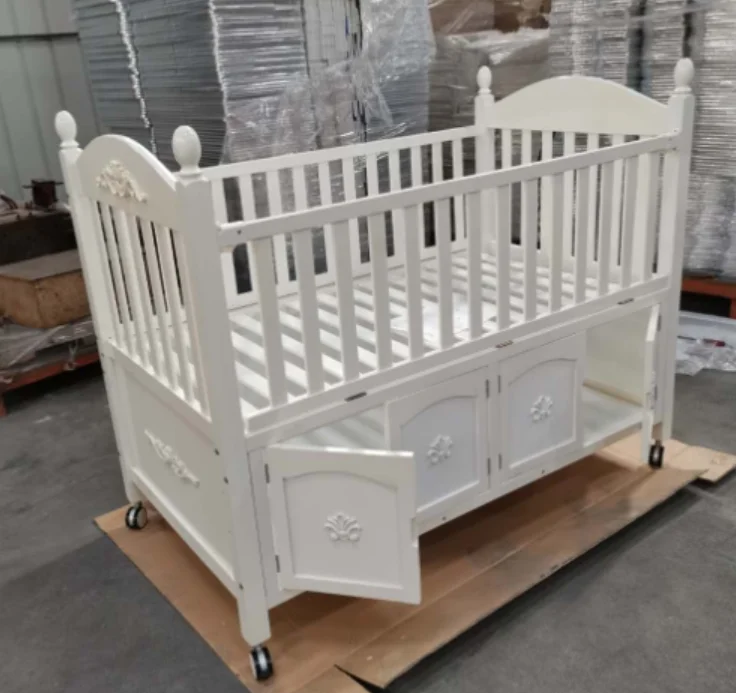 Hot Sale MC65 Immortals Swan 50% off special stock European style 145*80*118cm luxury wooden baby crib